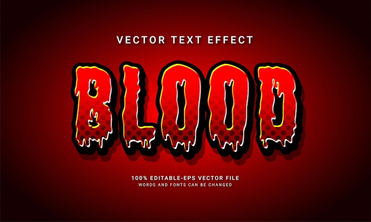 Vector efecto de estilo de texto editable de sangre con tema de evento de halloween