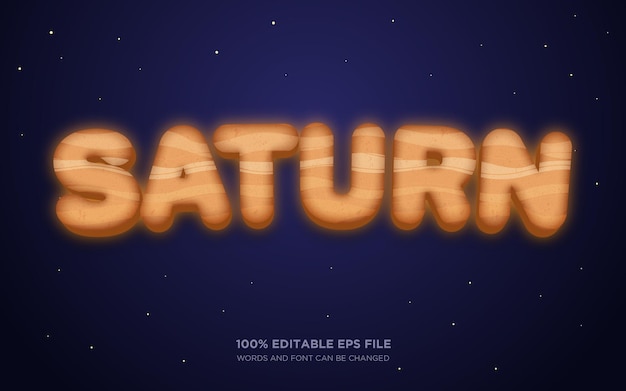 Efecto de estilo de texto editable en Saturno 3D