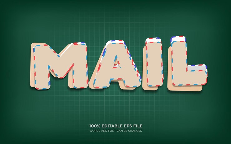 Vector efecto de estilo de texto editable de sobre