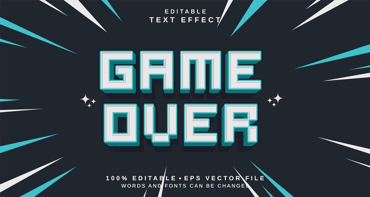 Vector efecto de estilo de texto editable tema de estilo de estilo de juego sobre texto