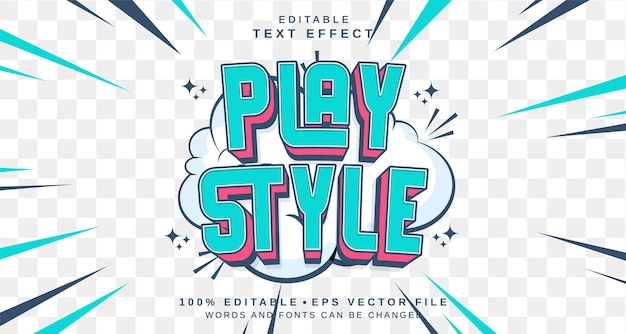 Efecto de estilo de texto editable Tema de estilo de estilo de mensaje de reproducción