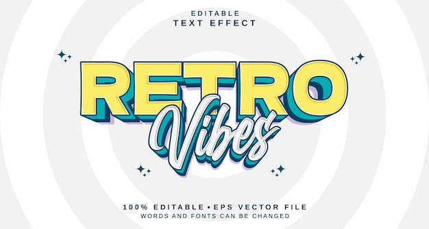 Efecto de estilo de texto editable Tema de estilo de estilo de mensaje Retro Vibes