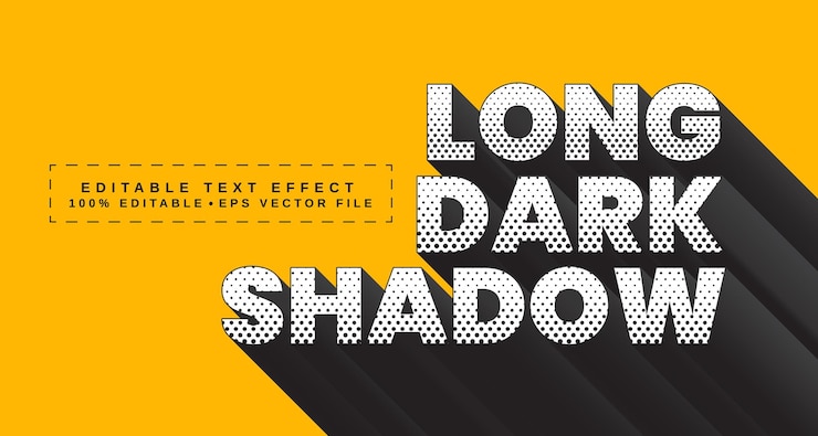 Vector efecto de estilo de texto editable tema de estilo de estilo de mensaje de sombra oscura larga