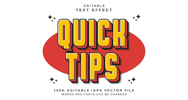Efecto de estilo de texto editable Tema de estilo de estilo de mensaje de sugerencias rápidas