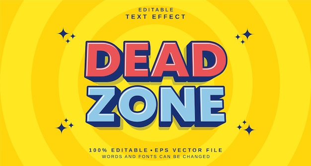 Efecto de estilo de texto editable Tema de estilo de estilo de mensaje de la Zona Muerta