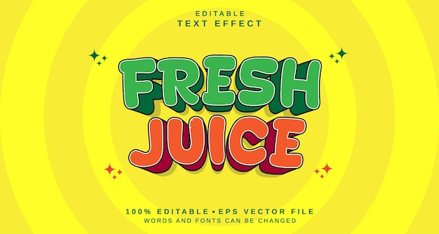Efecto de estilo de texto editable Tema de estilo de estilo de text Fresh Juice