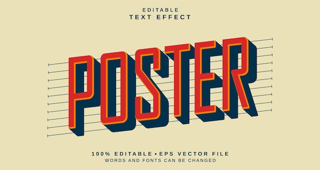 Efecto de estilo de texto editable Tema de estilo de lenguaje de cartel