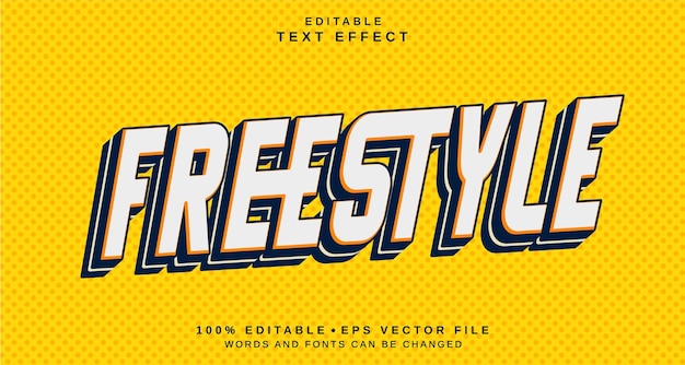 Efecto de estilo de texto editable Tema de estilo de lenguaje libre