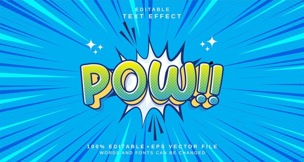 Efecto de estilo de texto editable Tema de estilo de lenguaje Pow