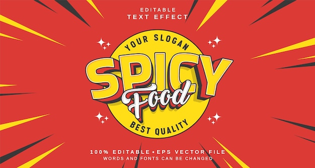 Efecto de estilo de texto editable Tema de estilo de lenguaje de texto de Spicy Food