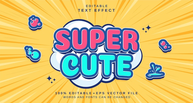 Efecto de estilo de texto editable Tema de estilo de lenguaje de texto súper lindo