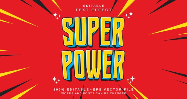 Efecto de estilo de texto editable Tema de estilo de lenguaje de texto Super Power