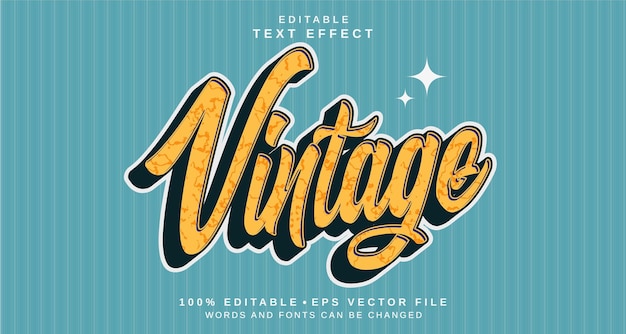 Efecto de estilo de texto editable Tema de estilo de lenguaje vintage