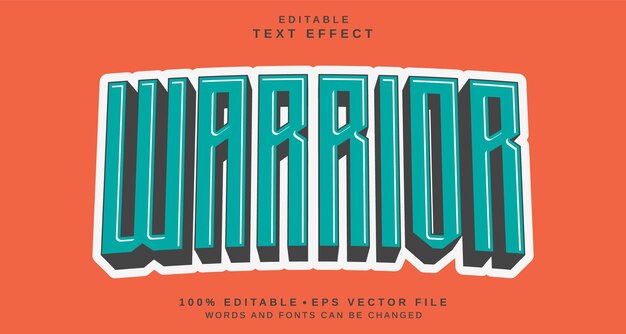 Efecto de estilo de texto editable Tema de estilo de lenguaje Warrior