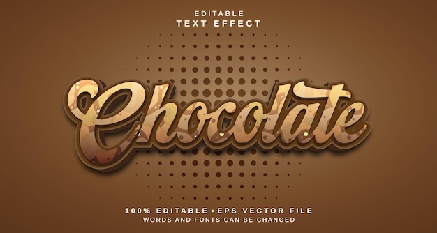 Efecto de estilo de texto editable Tema de estilo de mensaje de chocolate