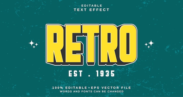 Efecto de estilo de texto editable Tema de estilo de mensaje retro