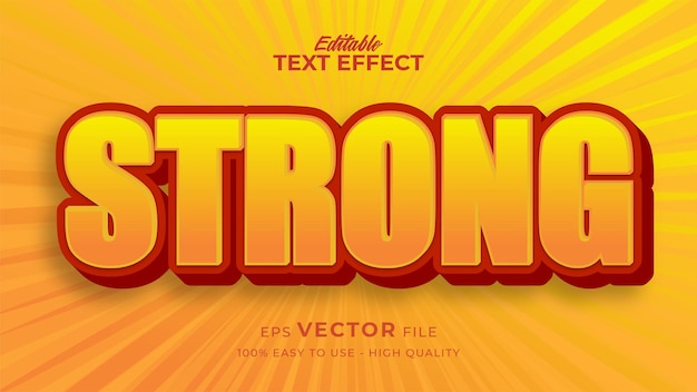 Efecto de estilo de texto editable: tema de estilo de texto cómico fuerte amarillo