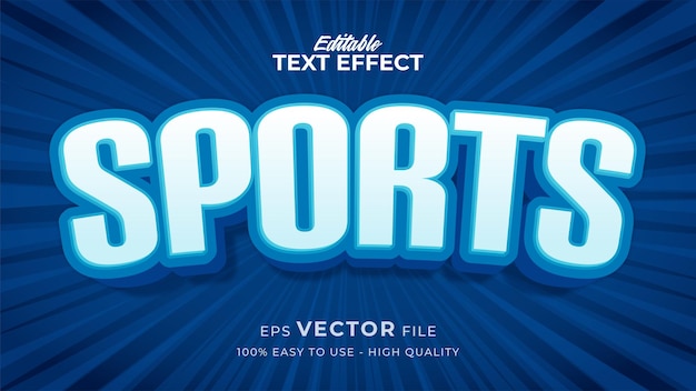 Efecto de estilo de texto editable: tema de estilo de texto deportivo