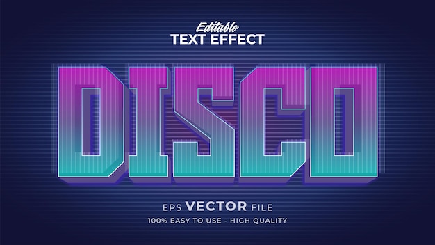 Efecto de estilo de texto editable: tema de estilo de texto Disco Tech Retro