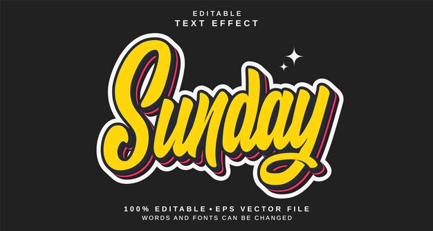Efecto de estilo de texto editable Tema de estilo de texto dominical