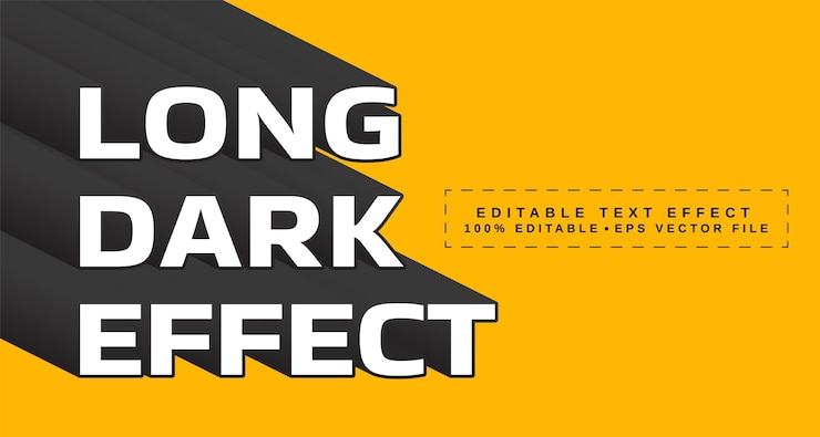 Vector efecto de estilo de texto editable tema de estilo de texto con efecto largo y oscuro