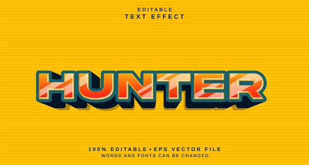 Efecto de estilo de texto editable Tema de estilo de texto Hunter