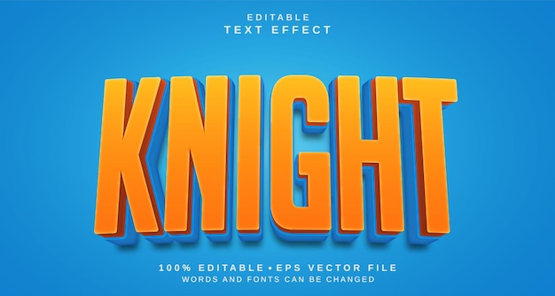 Vector efecto de estilo de texto editable tema de estilo de texto knight