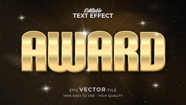 Efecto de estilo de texto editable: tema de estilo de texto de Luxury Award Gold