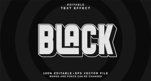 Efecto de estilo de texto editable Tema de estilo de texto negro