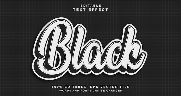 Efecto de estilo de texto editable Tema de estilo de texto negro