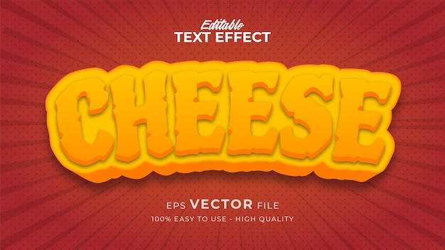 Efecto de estilo de texto editable: tema de estilo de texto de queso