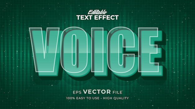 Efecto de estilo de texto editable: tema de estilo de texto retro de voz