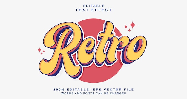 Efecto de estilo de texto editable Tema de estilo de texto retro
