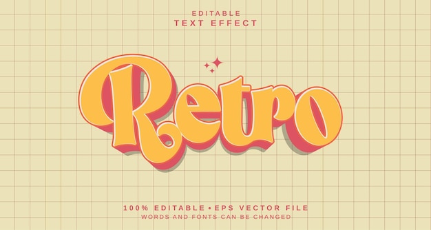 Efecto de estilo de texto editable Tema de estilo de texto retro