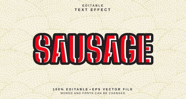 Efecto de estilo de texto editable Tema de estilo de texto de salchicha