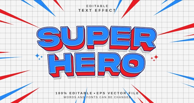 Efecto de estilo de texto editable Tema de estilo de texto de superhéroe