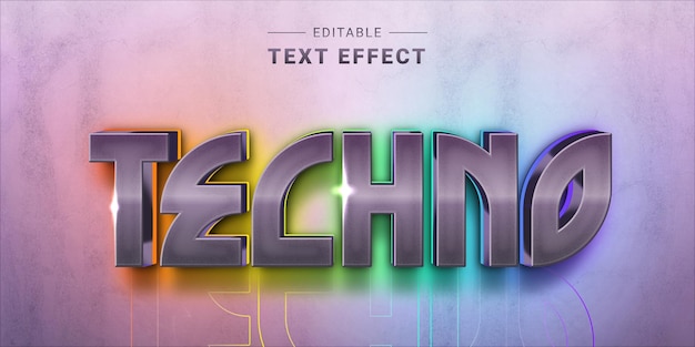 Efecto de estilo de texto editable Tema de estilo de texto tecno Estilo de texto de tecnología cibernética