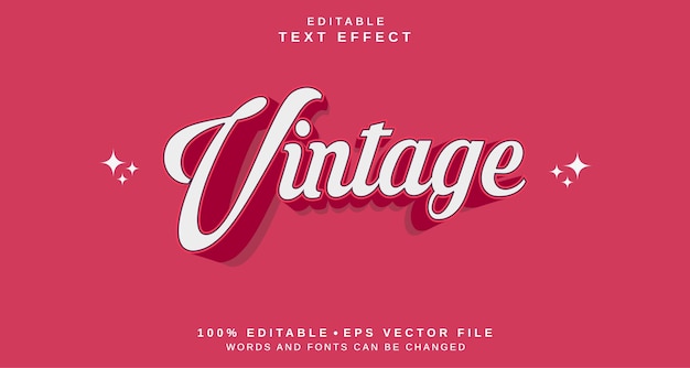 Efecto de estilo de texto editable Tema de estilo de texto vintage