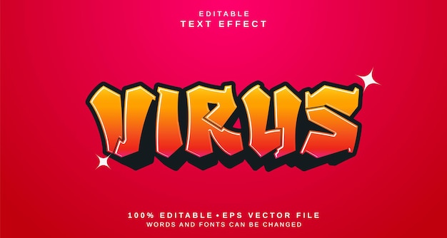 Efecto de estilo de texto editable Tema de estilo de texto de virus