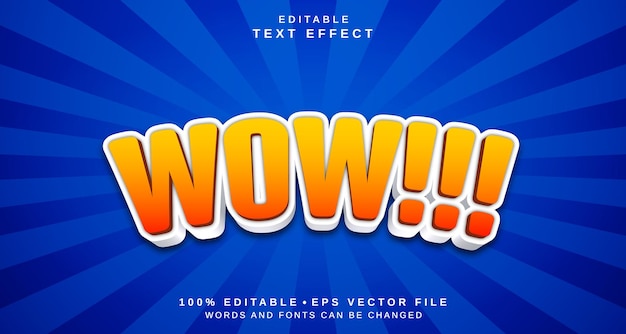 Efecto de estilo de texto editable Tema de estilo de texto Wow