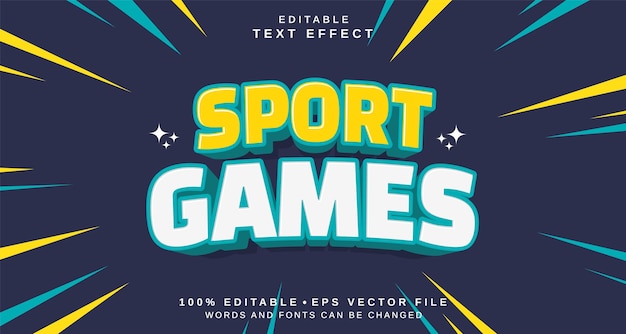 Efecto de estilo de texto editable Tema de estilo de textos de juegos deportivos
