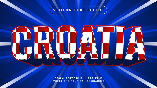 efecto de estilo de texto editable de tema de fondo de fútbol de croacia