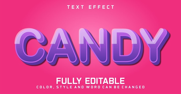 Efecto de estilo de texto editable de texto de caramelo Tema de estilo de lenguaje de texto
