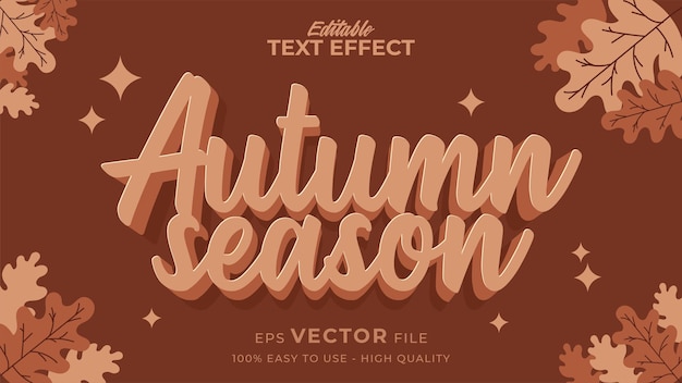 Efecto de estilo de texto editable: texto de otoño con ilustración de hojas de arce