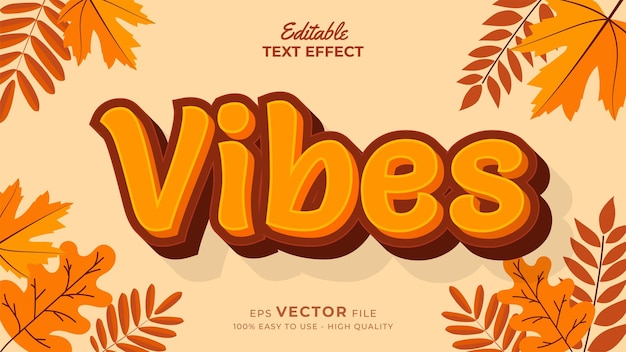 Efecto de estilo de texto editable texto de otoño con ilustración de hojas de arce