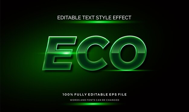 Efecto de estilo de texto editable de tipo verde moderno. estilo de fuente editable.