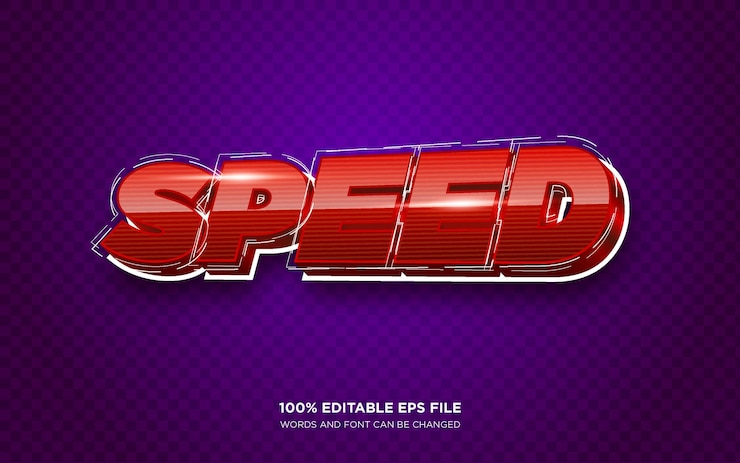 Vector efecto de estilo de texto editable de velocidad