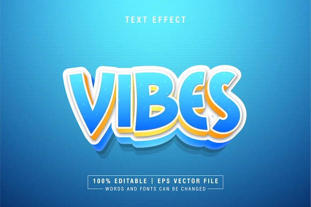 Efecto de estilo de texto editable vibes