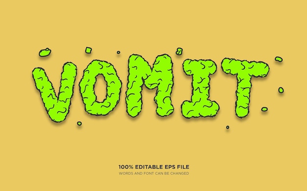 Efecto de estilo de texto editable de vómito