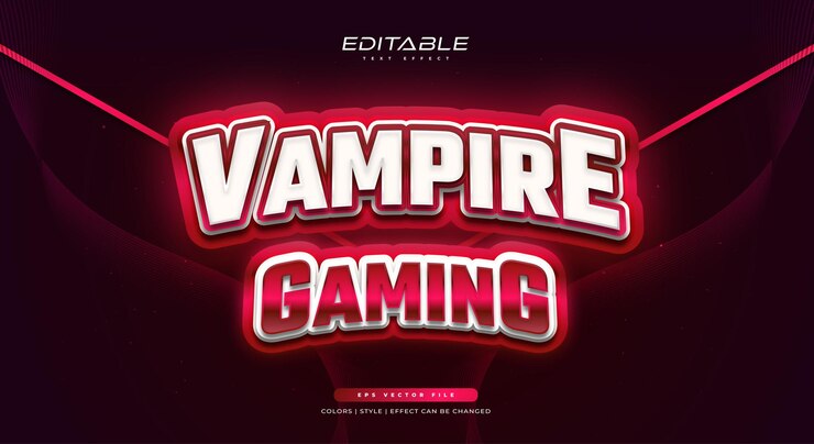Vector efecto de estilo de texto esport rojo editable